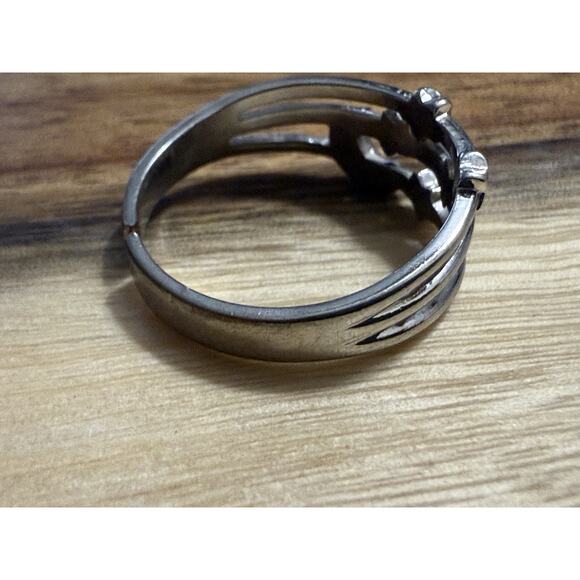 Dangle Vintage Avon Shooting Star Earrings W/ Ring Silver Tone Metal Set - Picture 9 of 11